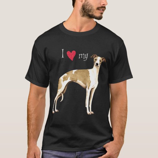 T-shirt J'aime mon whippet (Devant)