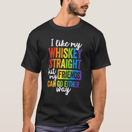 T-shirt J'Aime Mon Whiskey Droit Lgbt Pride Gay Lesbian (Devant)