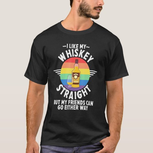 T-shirt J'Aime Mon Whiskey Tout Droit Acheter Mes Amis Peu (Devant)