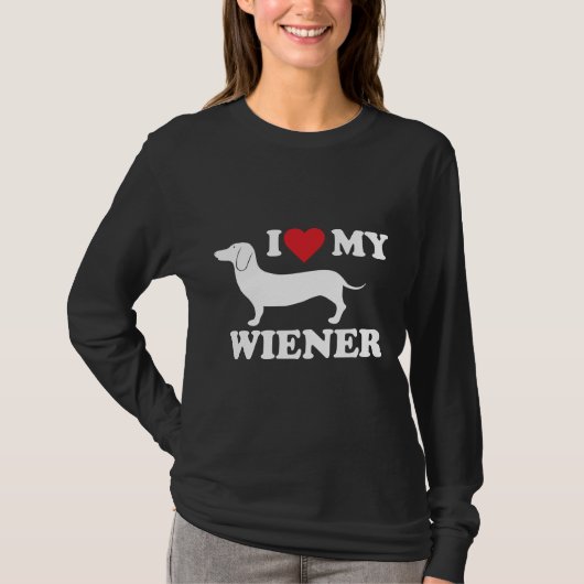 T-shirt J'Aime Mon Wiener Dachshund (Devant)