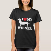 T-shirt J'Aime Mon Wiener Dachshund (Devant)