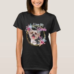 T-shirt J'Aime Mon Yorkie Mignonne Yorkie Lover