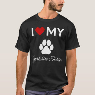 T-shirt J'aime mon Yorkshire Terrier chien texte personnal