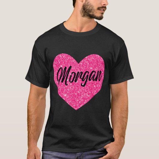 T-shirt J'aime Morgan mignon Morgan Coeur rose pour Valent (Devant)