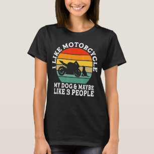T-shirt J'Aime Moto Mon Chien Et Peut-Être 3 Personnes Rét