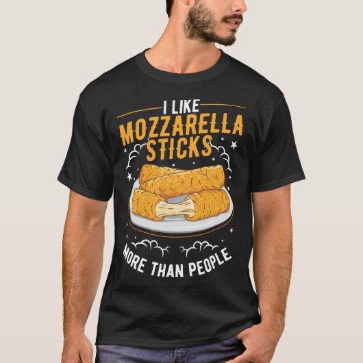 T-shirt J'aime Mozzarella Sticks plus que les gens Mozzare (Devant)