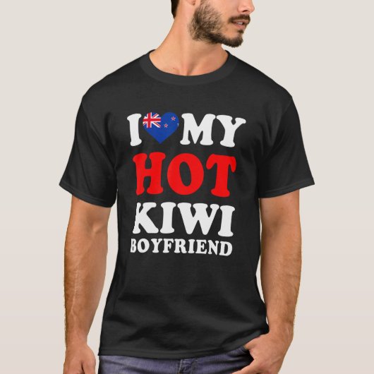 T-shirt J'aime My Hot Kiwi Boyfriend Funny Girfriend (Devant)