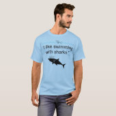 T-shirt J'Aime Nager Avec Des Requins (Devant entier)