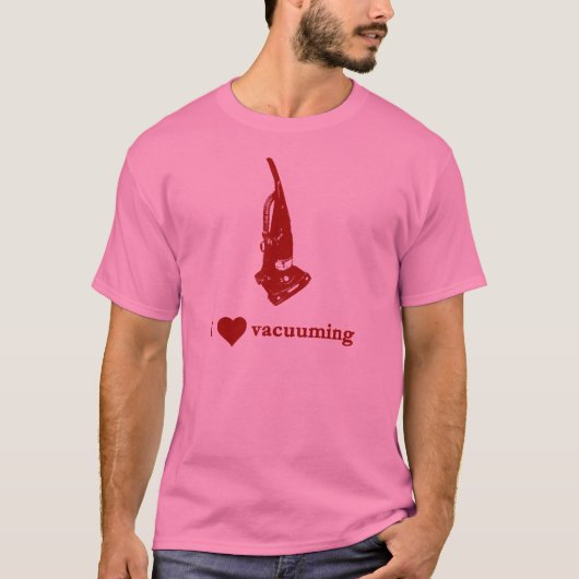 T-shirt J'aime nettoyer à l'aspirateur (Devant)