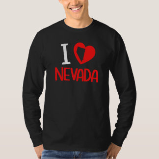 T-shirt J'aime Nevada Usa État Amérique Voyage Nevadan Voi