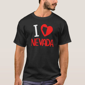 T-shirt J'aime Nevada Usa État Amérique Voyage Nevadan Voi