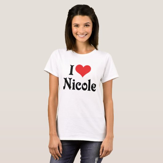 T-shirt J'aime Nicole (Devant entier)