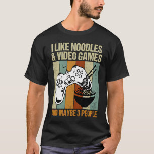T-shirt J'aime Noodles Jeux Vidéo et peut-être 3 personnes