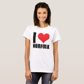 T-shirt J'aime Norfolk (Devant entier)