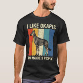 T-shirt J'Aime Okapis Et Peut-Être 3 Personnes Retro Okapi (Devant)