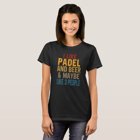 T-shirt J'Aime Padel Et Beer Coach Paddle Tennis Joueur C (Devant entier)