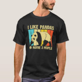 T-shirt J'Aime Pandas Et Peut-Être 3 Personnes, Panda Bear (Devant)