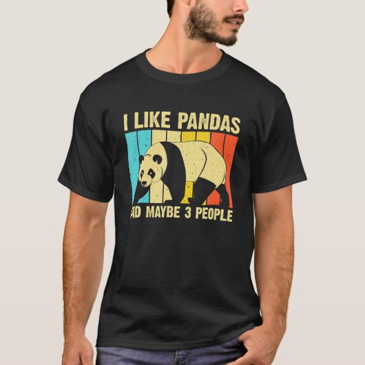 T-shirt J'Aime Pandas Et Peut-Être 3 Personnes, Panda Bear (Devant)