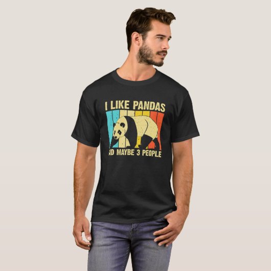 T-shirt J'Aime Pandas Et Peut-Être 3 Personnes, Panda Bear (Devant entier)