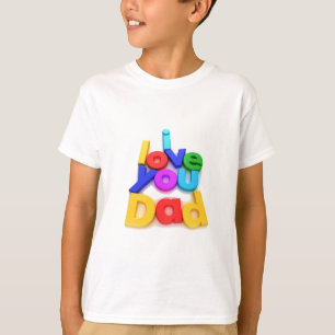 T-shirt J'aime Papa Lettre 3D Colorée