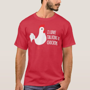 T-shirt J'Aime Parler Aux Poulets Hen Rooster Animal De Fe