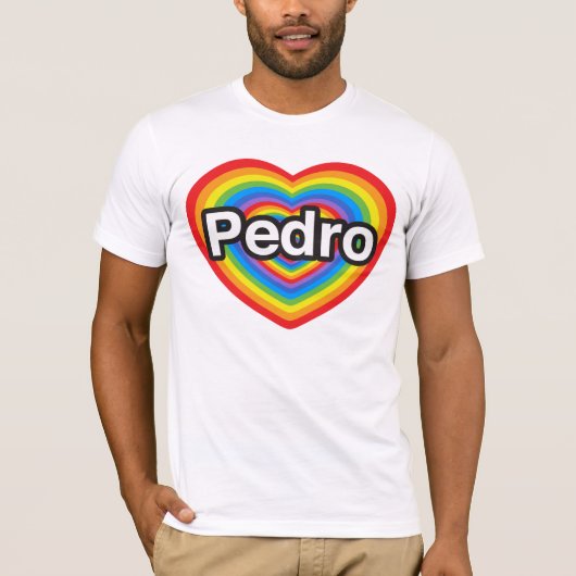 T-shirt J'aime Pedro. Je t'aime Pedro. Cœur (Devant)