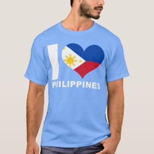 T-shirt J'aime Philippines Drapeau en forme de cœur Philip