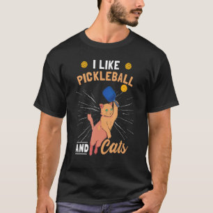 T-shirt J'aime Pickleball Et Les Chats Cat Pickle Ball Pic