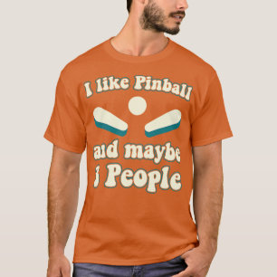 T-shirt J'aime Pinball et 3 Personnes Machines Arcade Funn