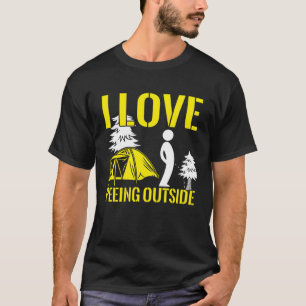 T-shirt J'Aime Pisser À L'Extérieur Du Randonnée De Campin