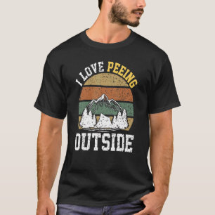 T-shirt J'Aime Pisser À L'Extérieur Du Randonnée De Campin