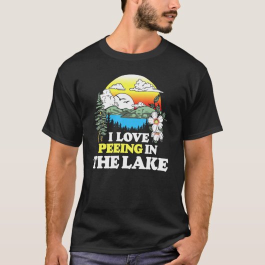 T-shirt J'Aime Pisser Dans Le Lac Été Vacances Natation (Devant)