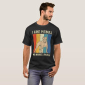T-shirt J'Aime Pitbull Et Peut-Être 3 Personnes Retro Pitb (Devant entier)