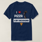 T-shirt J'Aime Pizza Et Mon Dachshund Chien Propriétaire P (Design devant)