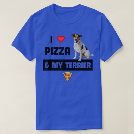 T-shirt J'Aime Pizza Et Mon Jack Russell Terrier Chien Pep (Design devant)