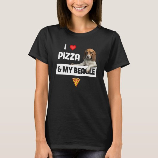 T-shirt J'Aime Pizza Et Mon Propriétaire De Chien Beagle P (Devant)