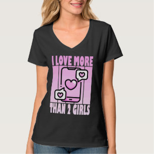 T-shirt J'aime plus de 2 filles Polyamour mignon Casanova