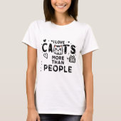 T-shirt J'aime plus les chats que les gens qui dessinent l (Devant)