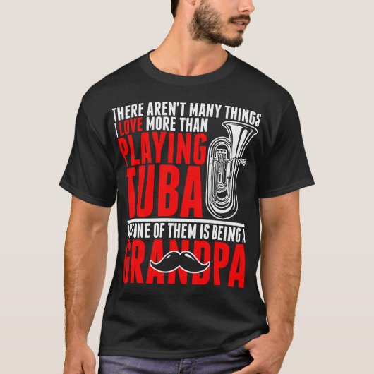 T-shirt J'aime plus que jouant le grand-papa de tuba (Devant)