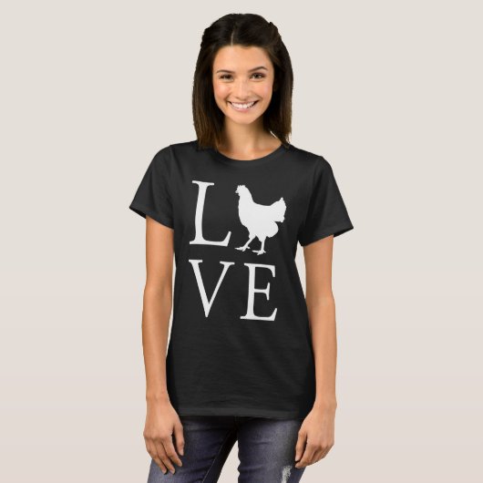 T-shirt J'aime poulets poulet (Devant entier)