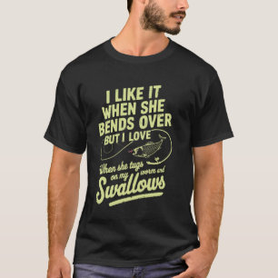 T-shirt J'aime quand elle se penche Humour de pêcheur Angl