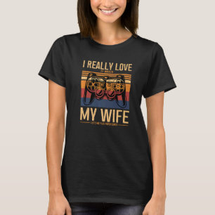 T-shirt J'Aime Quand Ma Femme Me Laisse Jouer Jeux Vidéo J