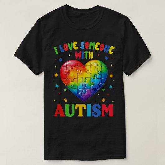 T-shirt j'aime quelqu'un autiste (Design devant)