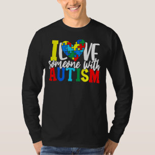 T-shirt J'Aime Quelqu'Un Avec Autisme Autiste Sensibilisat