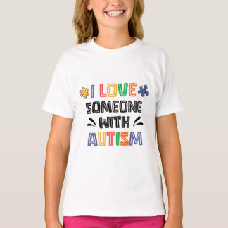 T-shirt J'aime quelqu'un avec l'autisme