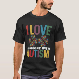 T-shirt J'aime quelqu'un avec l'autisme pour la sensibilis
