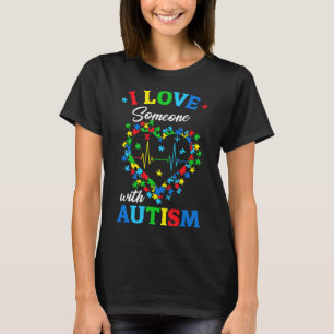 T-shirt J'Aime Quelqu'Un Avec Sensibilisation sur l'autism