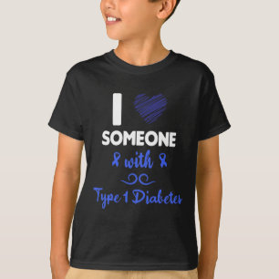 T-shirt J'Aime Quelqu'Un Ayant Un Diabète De Type 1 Connai