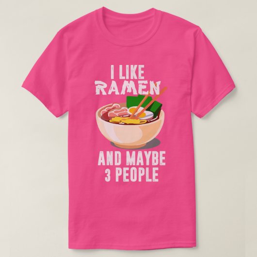 T-shirt J'Aime Ramen Et Peut-Être 3 Personnes, Cool Anime  (Design devant)