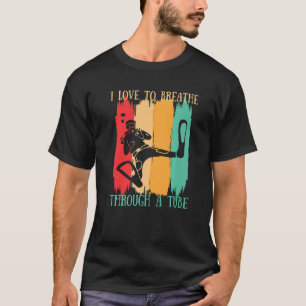 T-shirt J'Aime Respirer À Travers Un Tube Plongée sous-mar